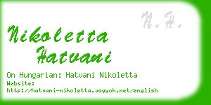 nikoletta hatvani business card